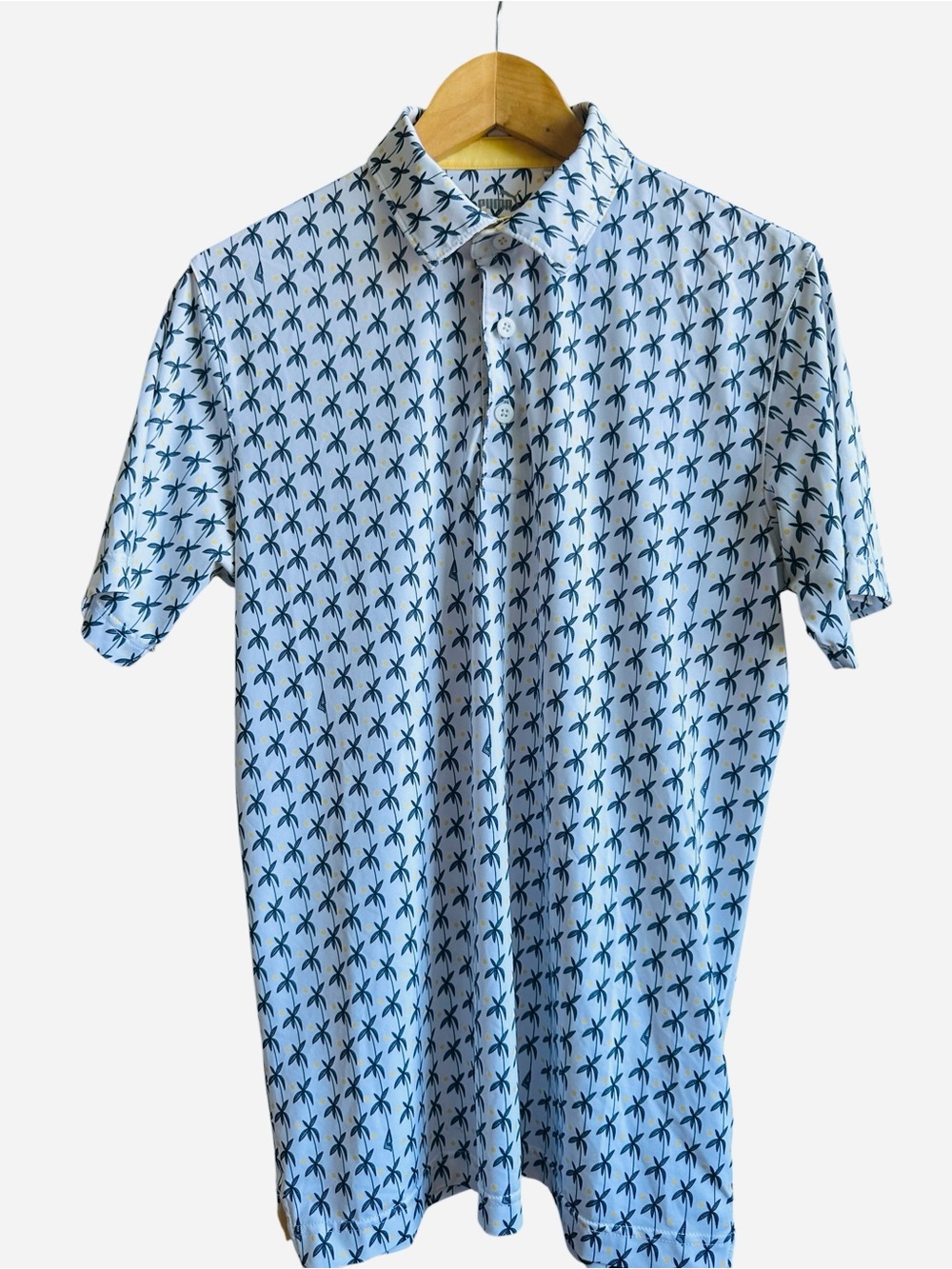 Puma Golf Polo Shirt Men's Size S Palm Tree Print Performance Polo